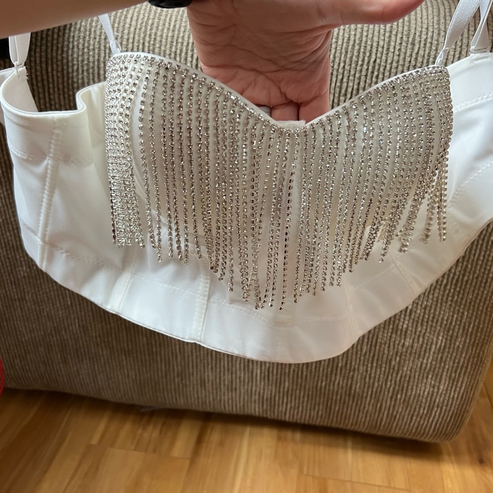 White rhinestone too